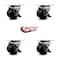 Service Caster Low Profile Polyolefin 2'' Wheel Top Plate Swivel Caster with Brake Set, 4PK SCC-04S211316-POS-SLB-4 - alternate 4
